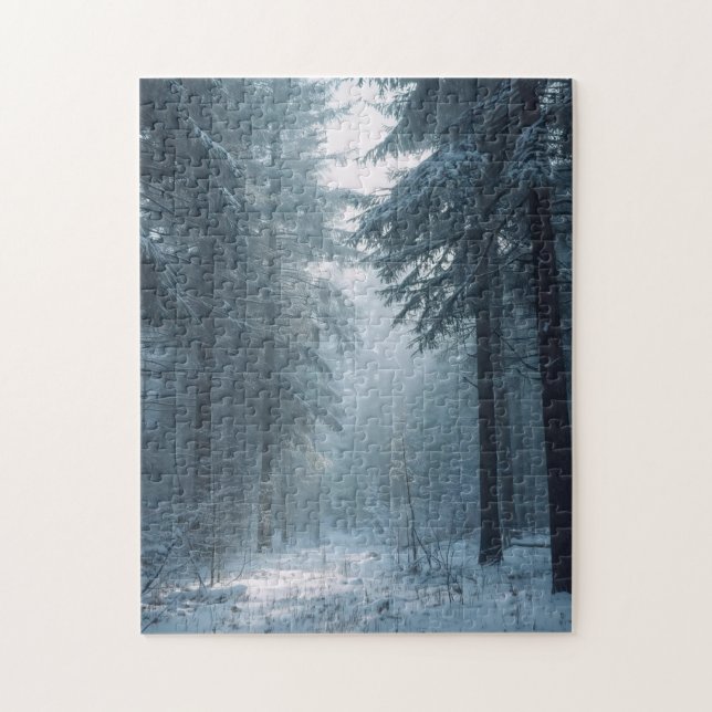 Puzzle Wintertime Scene in the Forest (Vertical)