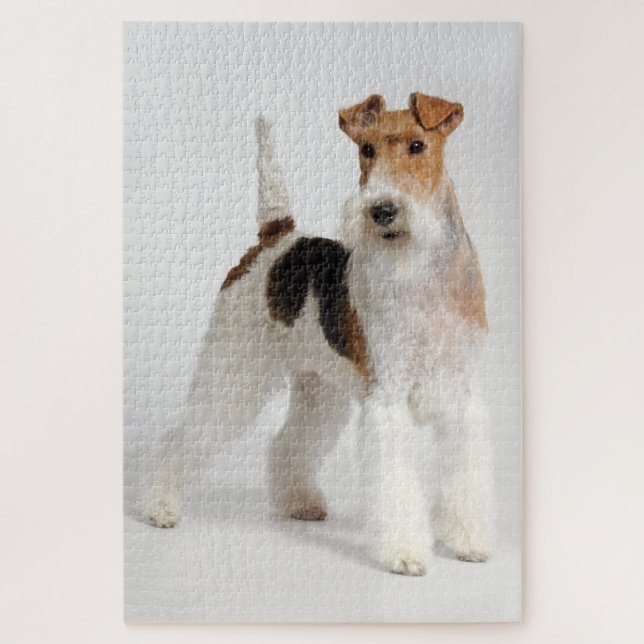 Puzzle Wire Fox Terrier Dog Photo (Vertical)