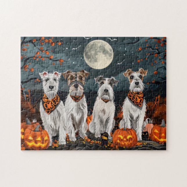 Puzzle Wirefox Terrier Halloween Spooky (Horizontal)