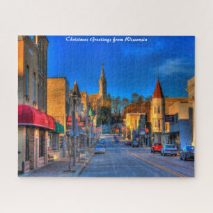 Puzzle Wisconsin central. Felicitaciones de Navidad