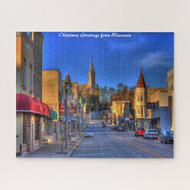 Puzzle Wisconsin central. Felicitaciones de Navidad (Horizontal)