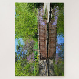 Puzzle Wisteria en flor en el puente de Loose Park