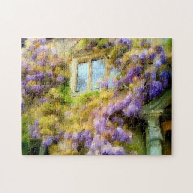 Puzzle Wisteria sobre la vieja campana en la pintura de M (Horizontal)