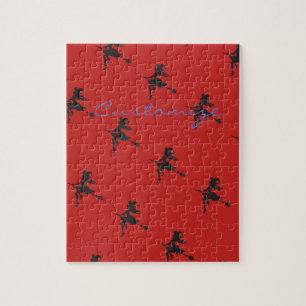 Puzzle Witch Riding Broom Halloween Thunder_Cove