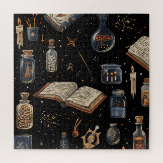 Puzzle Witchcraft Potion Pattern – Halloween Magic