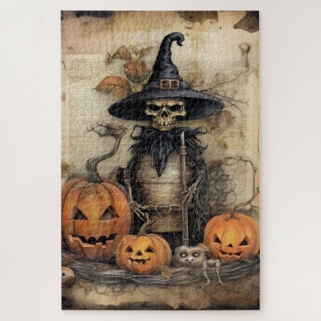 Puzzle Witchlight Whimsy — Spooky Charm in Full Bloom (Vertical)