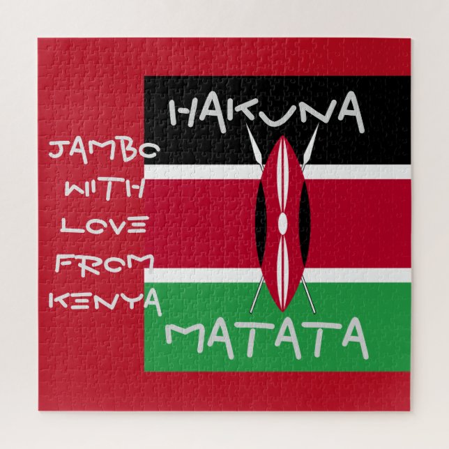 Puzzle With Love From Kenya Jambo Hakuna Matata (Vertical)