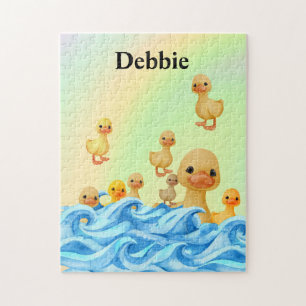 puzzle with Mother and baby duck's