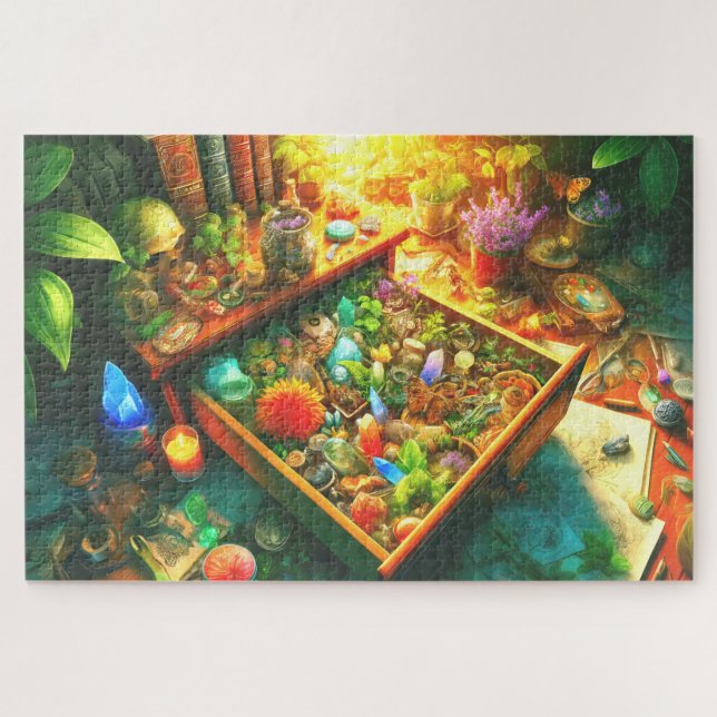 Puzzle Wizard's Nature Drawer Botanicals Crystals Artifac (Horizontal)