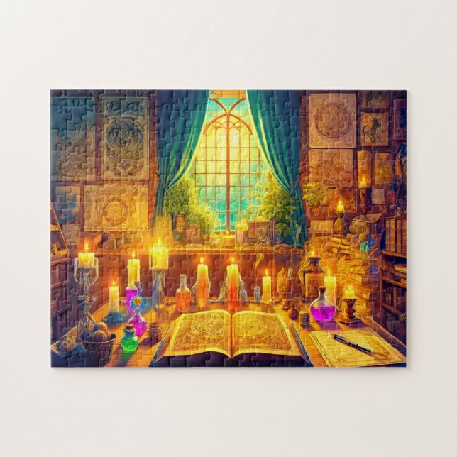 Puzzle Wizard's Study Enchanted Alchemy Magic Potions (Horizontal)