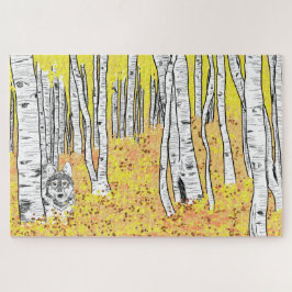 Puzzle Wolf En El Bosque De Otoño