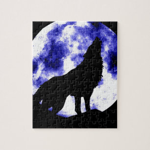 Puzzle Wolf Howling en la Luna