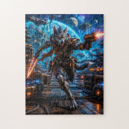 Puzzle Wolf-Like Alien Pirate — Running Assault
