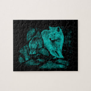 Puzzle Wolf y Raven en la noche