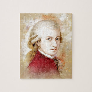 Puzzle Wolfgang Amadeus Mozart en la acuarela estilo