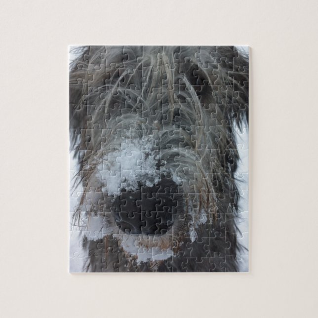 Puzzle wolfhound irlandés que juega en la nieve (Vertical)