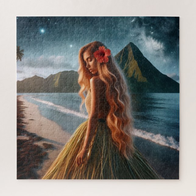 Puzzle Woman in Grass Skirt (Vertical)