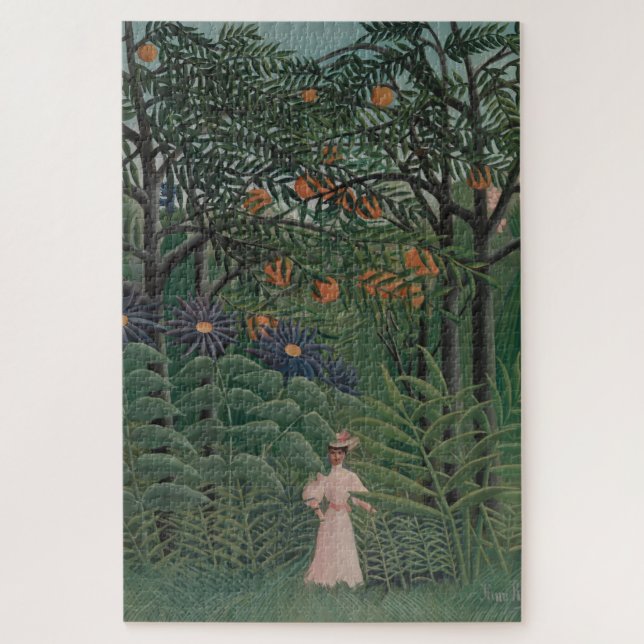 Puzzle Woman Walking in an Exotic Forest, Henri Rousseau (Vertical)