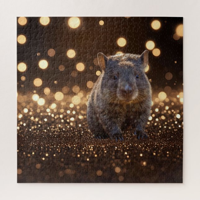 Puzzle Wombat, Bebé Marrón, En Bliss De Bokeh Marrón, (Vertical)