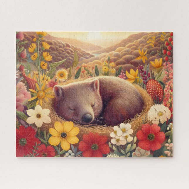 Puzzle Wombat Durmiente Wildflower (Horizontal)