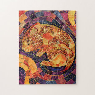 Puzzle Wombat en estilo de arte de puntos aborigen