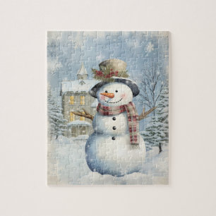 Puzzle Wonderland Frosty Snowman Watercolor