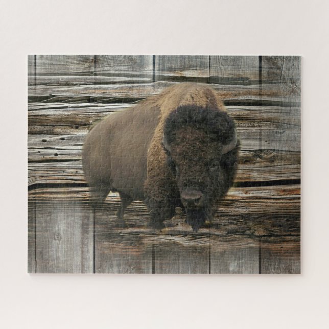 Puzzle Wood Bison (Horizontal)