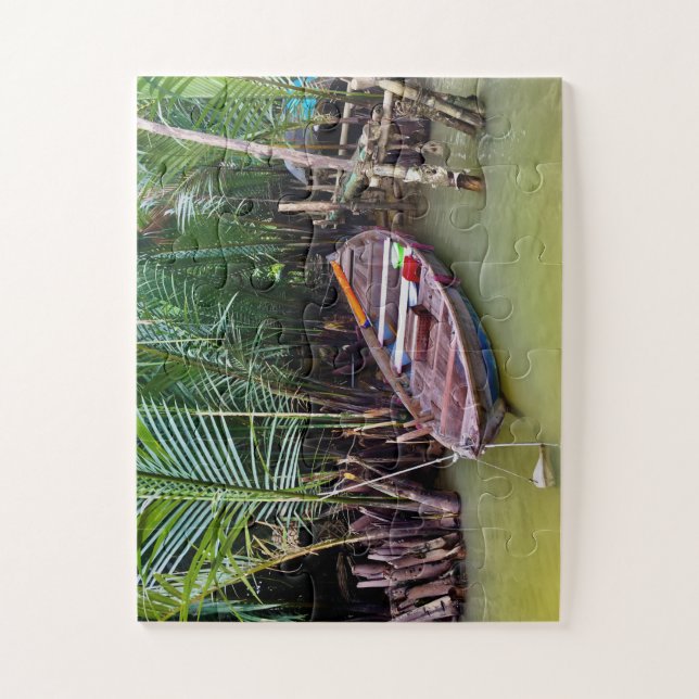 Puzzle Wooden Boat in Mekong Delta (Vertical)