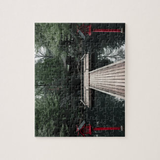 Puzzle Wooden Pier framed by red Lanterns