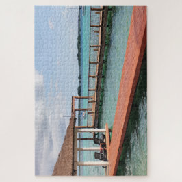 Puzzle Wooden Pier Over Turquoise Water
