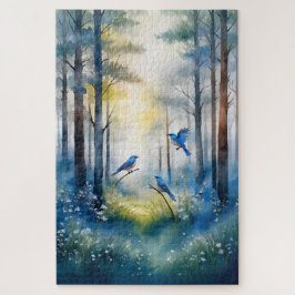Puzzle Woodland Bluebirds Scenic Forest