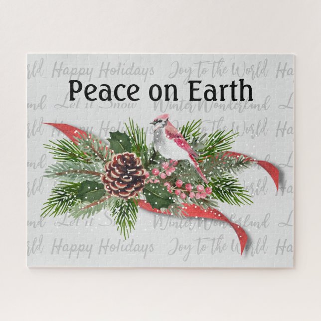 Puzzle Woodland Christmas | Red Cardinal (Horizontal)