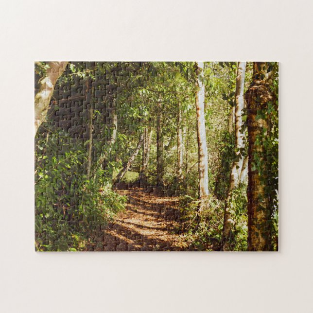 Puzzle Woodland de otoño en inglés (Horizontal)