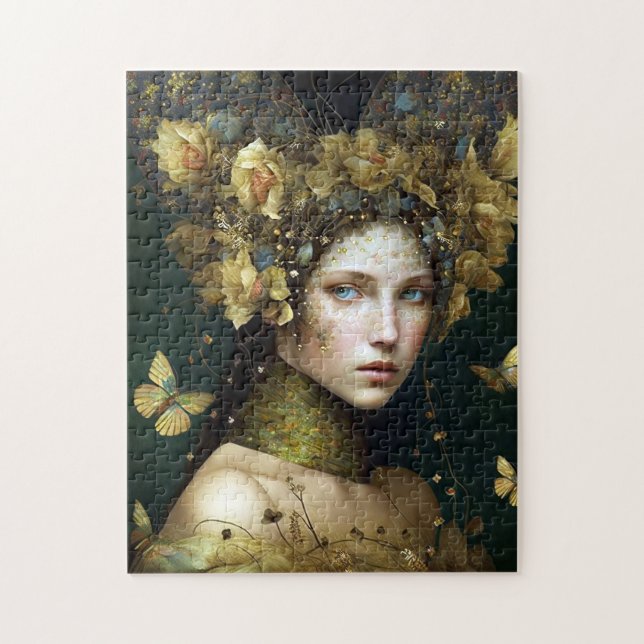 Puzzle Woodland Green Fairy Fantasy Art (Vertical)