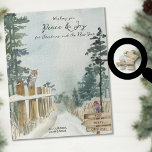 Puzzle Woodland Path Texto opcional Navidades de invierno<br><div class="desc">Rompecabezas de rompecabezas de invierno personalizado con una redacción totalmente editable que puede personalizar para cualquier ocasión o borrar por completo. Diseño acuático con paisajes paisajísticos tranquilos de senderos campestres, pinos y pájaros de los bosques, incluyendo un búho y un ladrón encaramados en los postes de la valla. El texto...</div>