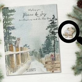 Puzzle Woodland Path Texto opcional Navidades de invierno