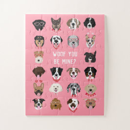 Puzzle Woof You Be Mine Dog Face Pattern