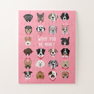 Puzzle Woof You Be Mine Dog Face Pattern