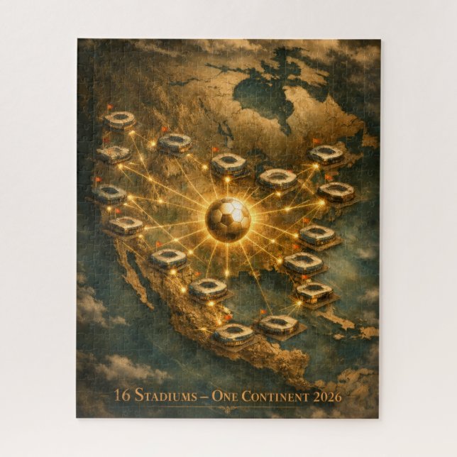 Puzzle World Cup 2026 Stadium Night Soccer USA MX CA (Vertical)