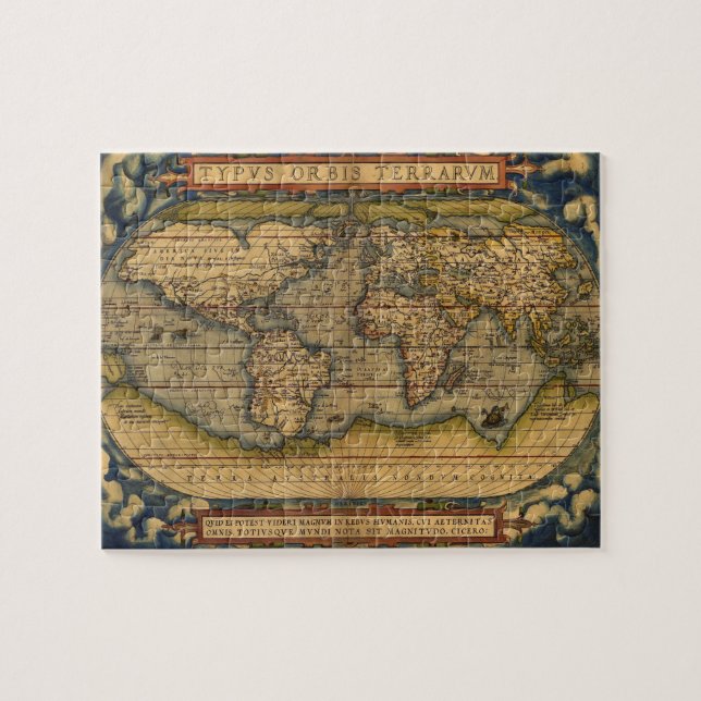 Puzzle World Map Antiguo Ortellius Europe Travel (Horizontal)