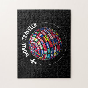 Puzzle World Traveller Map, World Flags Traveler, Country