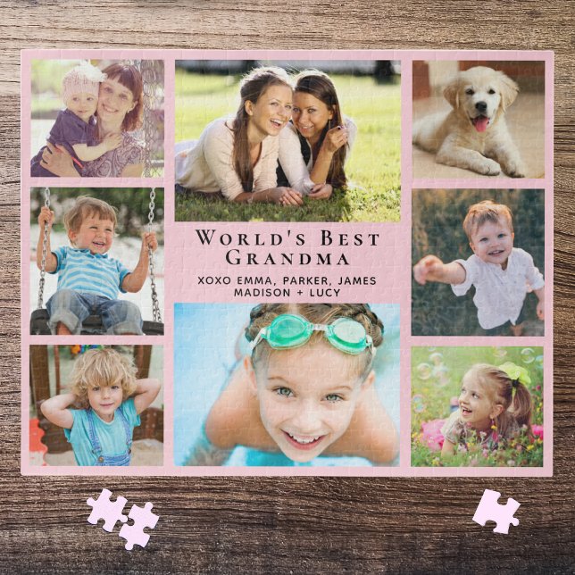 Puzzle World's Best Grandma 8 Photo Collage Pink (Subido por el creador)