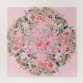 Puzzle Wreath floral rosa