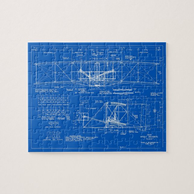 Puzzle Wright Bros. Modelo 1903 del "aviador" (Horizontal)