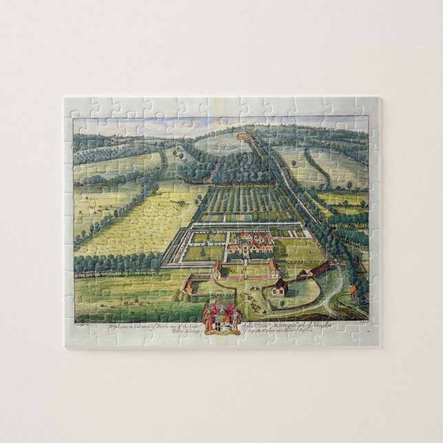 Puzzle Wytham en el condado de Berkshire grabó por Joha (Horizontal)