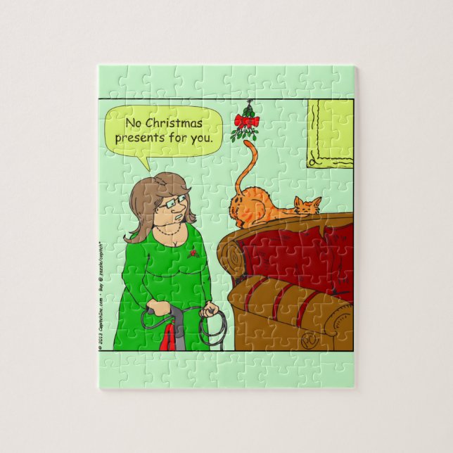 Puzzle x55 personalizado de Navidades de gatos con colill (Vertical)
