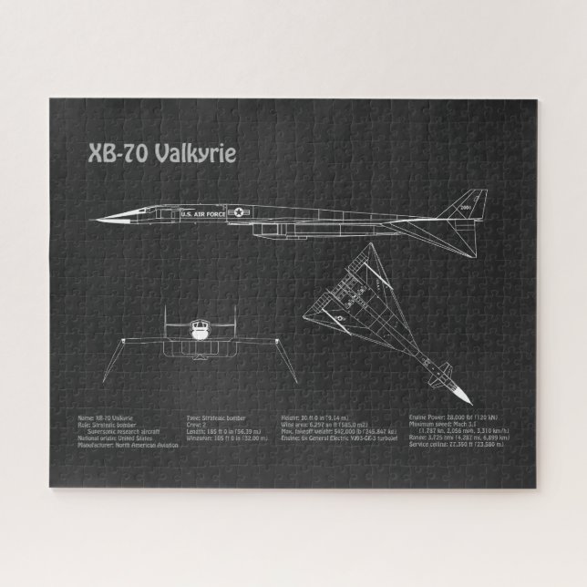 Puzzle XB-70 Valkyrie - Planes Blueprint del avión PD (Horizontal)