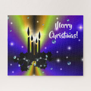 Puzzle Xmas Artdeco sobre el arco iris amarillo morado