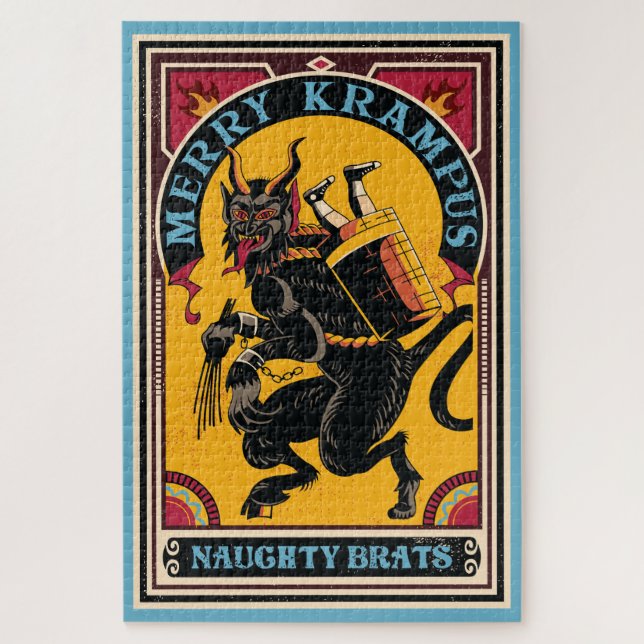 Puzzle Xmas Merry Krampus Naughty Brats Circus Style (Vertical)