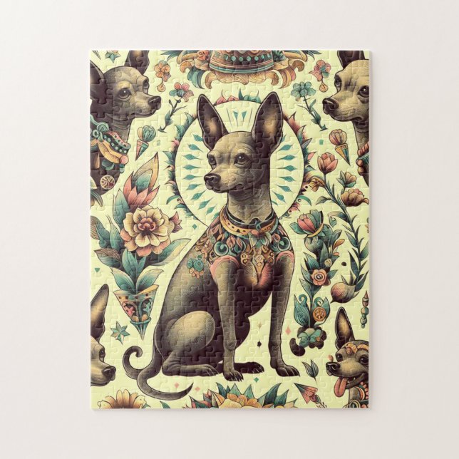 Puzzle Xoloitzcuintle de época (Vertical)